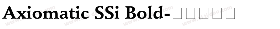 Axiomatic SSi Bold字体转换